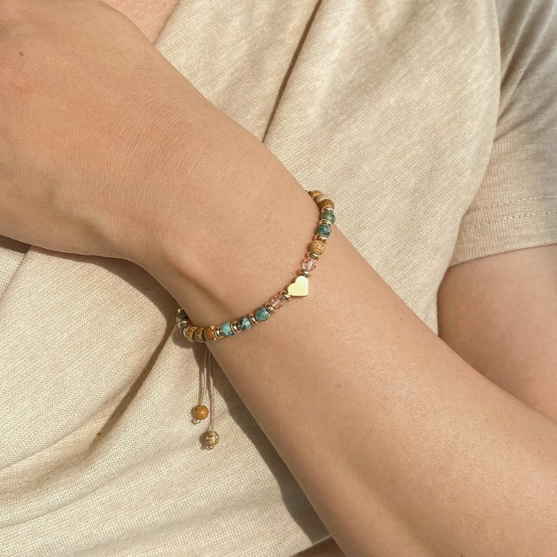 Women's natural stone bracelet - the perfect gift to convey love and courage, is suitable for women, sisters and friends in daily Christmas, Thanksgiving holiday gift.