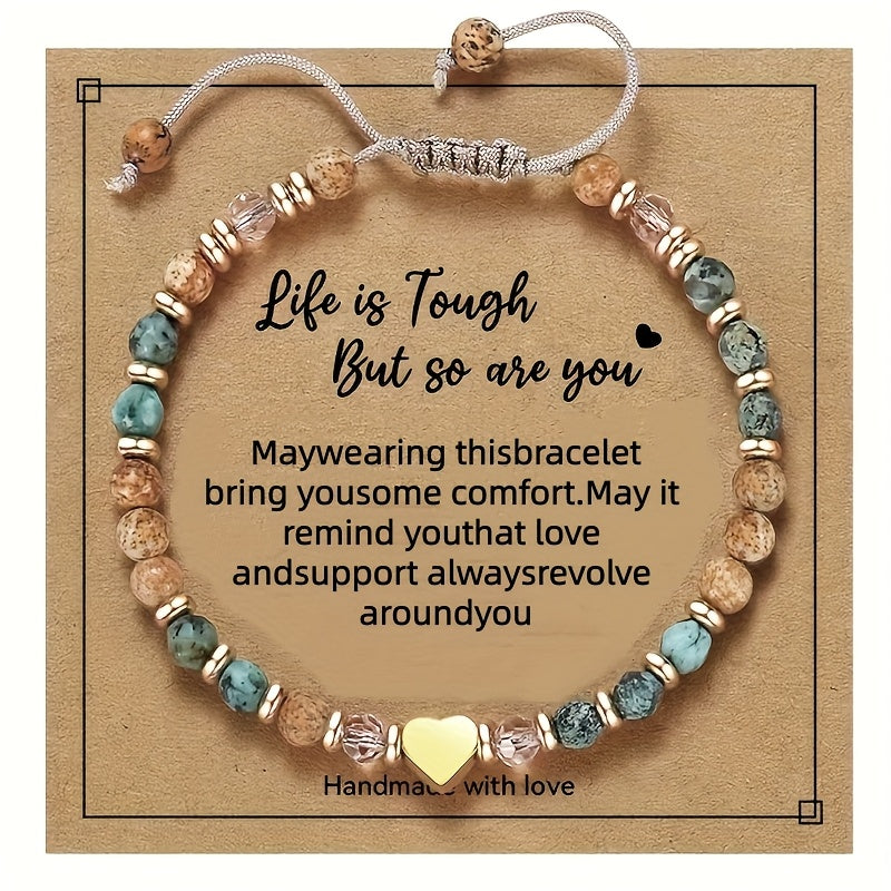 Women's natural stone bracelet - the perfect gift to convey love and courage, is suitable for women, sisters and friends in daily Christmas, Thanksgiving holiday gift.